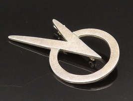 MEXICO 925 Silver - Vintage Open Circle &amp; Pointed Ends Brooch Pin - BP9680 - £71.25 GBP