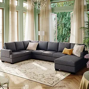 Merax Modern Large Upholstered U-Shape Sectional Sofa, 125.6&quot; Extra Wide... - $2,246.99