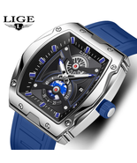 Men&#39;S Watches Luxury Square Quartz Wristwatch Waterproof Luminous Watch ... - £27.73 GBP