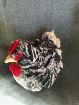 Douglas Black Gray &amp; White Plush Chicken Rooster Stuffed Animal – 7.5 inches hig - £15.24 GBP