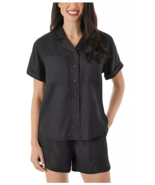 Member&#39;s Mark Short Sleeve Tencel Camp Shirt BLACK Women&#39;s Sz S NWT - $16.38