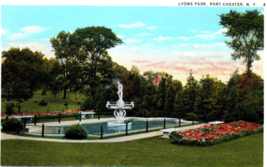 Lyon Park Port Chester New York Fountain Vintage Postcard - £5.67 GBP