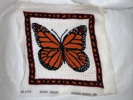 Completed Monarch Butterfly #2459 Columbia Minerva Needlepoint Canvas - £30.35 GBP