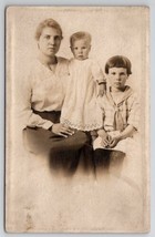 RPPC Sweet Mother And Children Portrait Real Photo Postcard U29 - £7.82 GBP