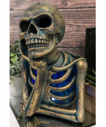 Eerie Daydreaming Thinker Skull Skeleton Bust with LED Night Light Ribs ... - $570.54 MXN