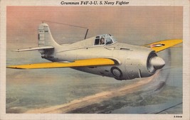 Grumman F4F-3~UNITED States Navy Fighter~Military Aviation 1948 Postcard - £8.76 GBP
