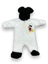 Vtg Obion Disney Infant One Piece Jumper Fuzzy Mickey &amp; Friends Hood Ear... - £30.64 GBP