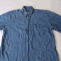 ManeX RN#104032 Men's Blue Cotton Long Sleeve Distressed Shirt Size Medium image 11