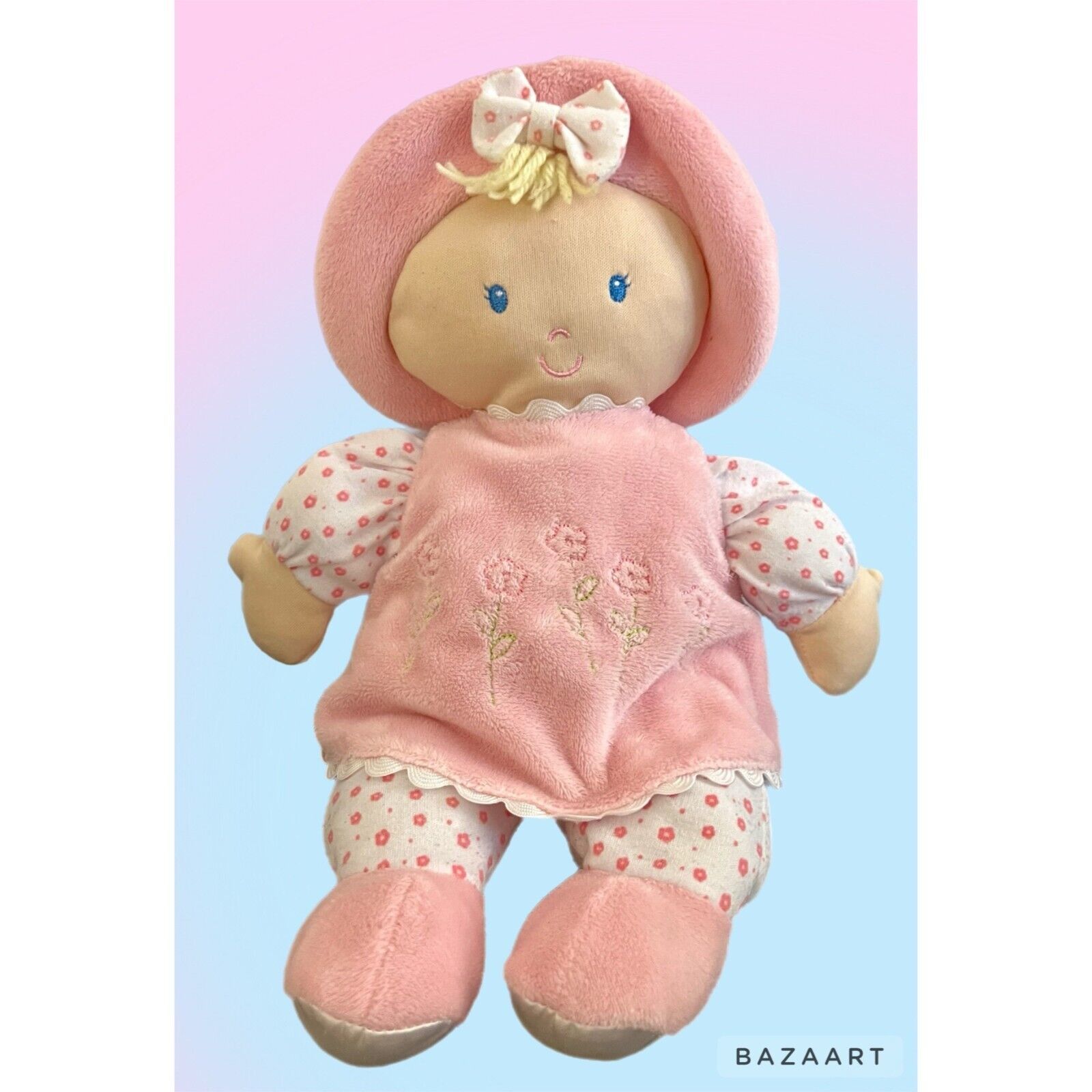 Soft Terry Cloth Satin Pink Babydoll Plush Kids Preferred Brand - $17.81