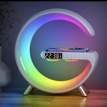 Multifunctional Wireless Charger Alarm Clock Speaker APP Control RGB Nig... - £86.40 GBP