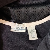 Izod Stretch Women's Black Spandex Cotton Blend Full Zip Hoodie Jacket Size L image 3