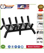 Stylish Cast Iron 17 Inch Log Holder with Ember Retainer for Efficient B... - $111.89 CAD