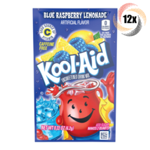 12x Packets Kool-Aid Blue Raspberry Lemonade Flavor Caffeine Free Soft D... - $9.77