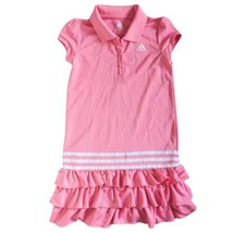 adidas Girls Tennis Dress Sports Peach Pink Size 6X pickleball Kids EUC - £15.56 GBP