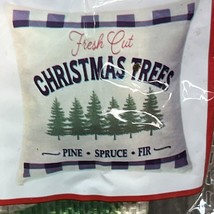 Christmas House Fresh Cut Christmas Tree Pillow Case 15&quot; X 15&quot; Pillow Cover - $4.95