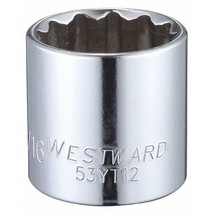 Westward 53Yt12 3/8 In Drive, 15/16&quot; Triple Square Sae Socket, 12 Points - $18.99