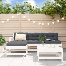 Garden Lounge Set White Solid pine wood, Plywood Medium Modular - $897.49