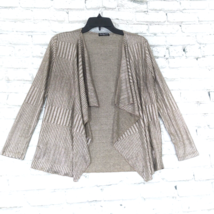 Cha Cha Vente Open Front Cardigan Womens Petite Small Silver Gold Draped Shimmer - £17.24 GBP