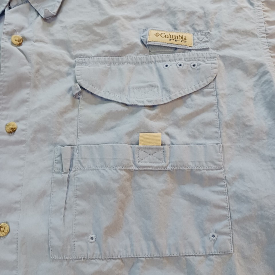 Columbia FM7130 Men’s PFG Bonehead Short Sleeve Shirt Blue Fishing Size XL Item image 14