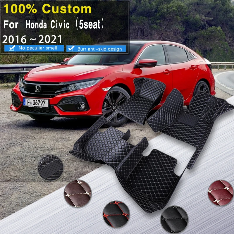 Car Floor Mats For Honda Civic X MK10 FC FK 2016~2021 Anti-dirt Pads Accesorios - £81.03 GBP