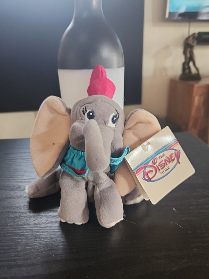 NWT Vintage Disney Store Dumbo Mini Bean Bag Beanie Plush 8&quot; - $8.42