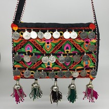 394g,10&quot;x7&quot;Turkmen Handbag Purse Crossbody Handmade Silk Coin @Afghanistan,P135 - £63.94 GBP