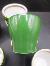 Winterling Bavaria ceramic 10 shot glasses green and gold [88b] - £58.84 GBP