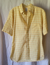 Vintage Arow Button Short Sleeve Shirt Size Small Yellow Checkered Light... - £15.92 GBP