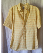 Vintage Arow Button Short Sleeve Shirt Size Small Yellow Checkered Light... - £15.73 GBP
