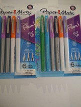 (2) Paper Mate Flair Felt Tip Pens 6 Count Each - £8.70 GBP