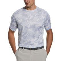 PGA Tour Mens Camo Print Performance T-Shirt Gray Dawn/Sunny Lime-Small - £14.24 GBP