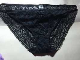 M &amp; S Black Lace Women&#39;s Lo Rise Very Bikini CD Panties Fits 38&quot; 40&quot; siz... - $14.03