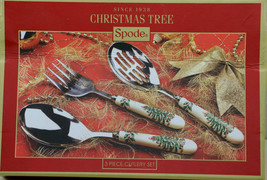 New Spode Christmas Tree 3 Pc Seriving Set,  Slotted Spoon , Meat Fork, ... - $32.90