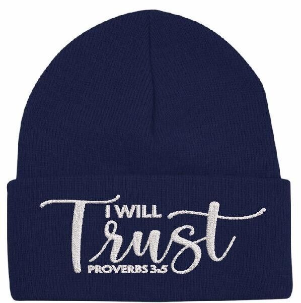 Beanies for Men &quot;I WILL TRUST&quot; Proverbs 3:5 Church Faith Christian Winte... - $21.99