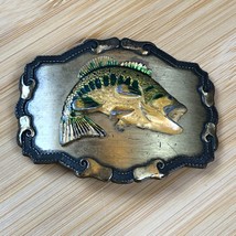 Large Mouth Bass Vintage Belt Buckle 1970&#39;s Western Framed by Raintree - £10.29 GBP