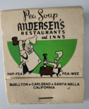 Andersen&#39;s Pea Soup Restaurants and Inns Matchbook California - £5.41 GBP