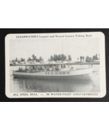 Sea Hawk Luxury Fishing Boat B&amp;W Clearwater Beach Florida FL UNP Postcar... - $9.99