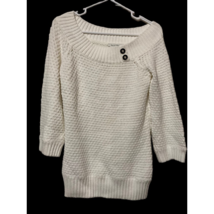 White House Black Market Womens Pullover Sweater Ivory Solid Long Sleeve S - £14.23 GBP