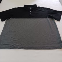 George 3-Button Men&#39;s Black &amp; Gray Polo Shirt Short Sleeve Size 2XL - $229.39 MXN