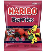 HARIBO BERRIES RED BLACK GUMMY CANDY CRUNCHY &amp; CHEWY- NEW 4oz Bag See Below - €6,69 EUR