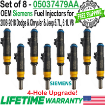 OEM x8 SIEMENS 4-Hole Upgrade Fuel Injectors For 2008-19 Jeep Grand Cherokee V8 - £133.55 GBP