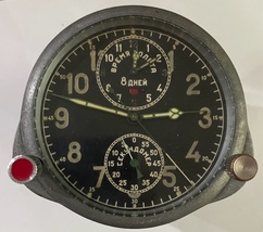 USSR aircraft clock- 1941- 8 day - N-10252- WWII - WORKING  - £191.25 GBP