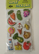 VINTAGE Russ Super Stick Ons Puffy Googly Eye Stickers Food  1979 Style ... - £34.25 GBP
