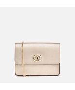 Coach Women&#39;s Turnlock Chain Crossbody Leather Bag, Platinum/Gold, NWOT - £111.38 GBP