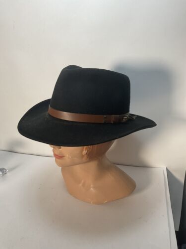 Vintage New York Hat Co Black 100% Wool Feathered Hat Adult Size M - $25.95