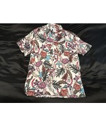 ZARA Men&#39;s XL Floral Tropical Print Button Down Shirt Regular Fit Cotton - $15.50