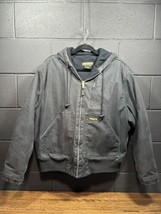 Walls Mens Large Duck Canvas Hooded Insulated Work Coat Jacket Distressed - $54.96