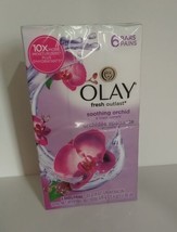 Olay Fresh Outlast Soothing Orchid Black Currant Bar Soap 6 Bars 4 oz Ea New - £35.40 GBP