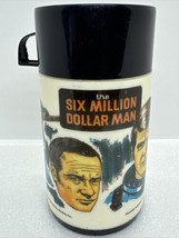 1974 Aladdin “The Six Million Dollar Man” Thermos Only Black Cup Thermo ... - £33.30 GBP