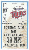 2002 ALDS American League Division Series Game 4 Box Office Ticket stub A&#39;s twin - £23.14 GBP